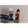 Image 2 : (3) Bobble Heads, Greyhound Bus Toy, Cow Bobble