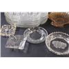Image 3 : (7) Dainty Tea Set (Plates Only), Art Glass Serving Dish w/Handle & Spoon Set, Ashtrays, Serving Dis