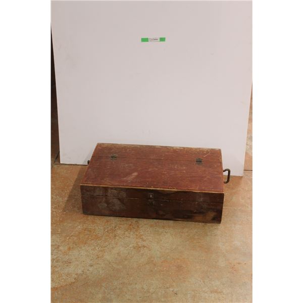 *Wooden Carpenters Toolbox with Assorted Tools