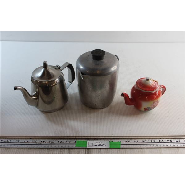 (3) Assorted Tea Pots
