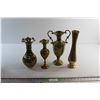 Image 1 : (4) Assorted Brass Metal Vases