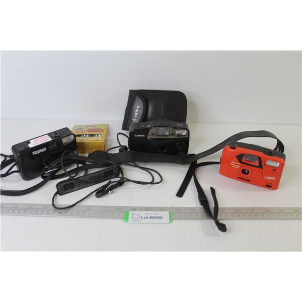 (3) Cameras & Flash Cubes - Cannon - Lipton - Keystone