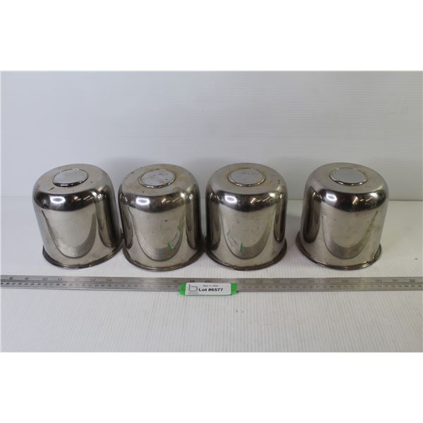 (4) Chrome Center Caps For Tailer (5 1/2")