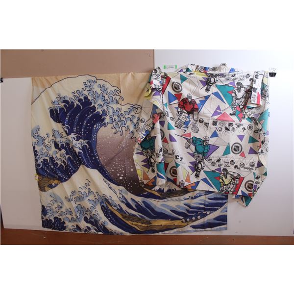 Kanagawa Wave by Katsushika (50"L x 60"w) -NHL Curtain (60"w x 43"L)