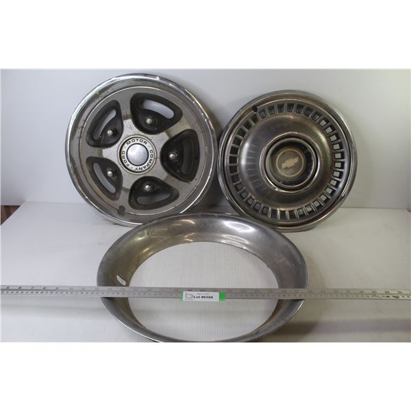 Ford Hubcap (15") - Chevy Hub Cap (15") - Beauty Ring (15 1/2")