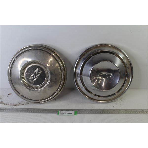 (2) Center Caps - Chev - Ford (10")