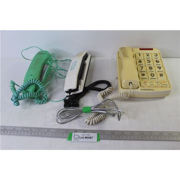 (3) Vintage Land-Line Telephones (untested - as is)