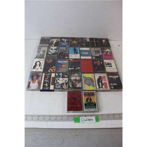 (30) Cassette Music Tapes - Aerosmith, Elton John, Skid Row, etc.
