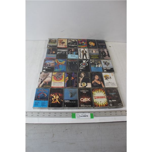 (30) Cassette Music Tapes - Mariah Carey, ACDC, Van Halen, etc.
