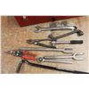 Image 3 : Mastercraft red Tool Box, Tin Snips, (2) Wrenches, Pickle Forks, Flathead Screwdriver, Assorted Tool