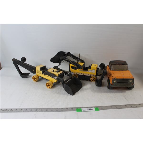 (2) Tonka Backhoe Loaders, Tonka truck Car Toy