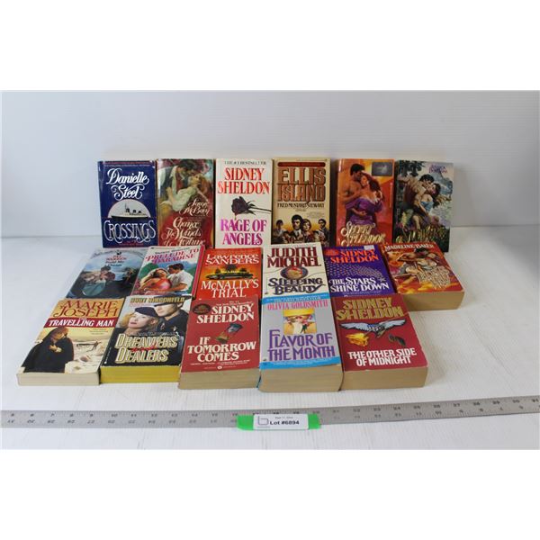 (17) Assorted Novel Books - Rage Of Angels, Flavor Of The Month, Dreamers And Dealers, etc.