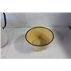 Image 8 : (3) Enamel Items - Mixing Bowl, Pitcher, Pail With Handle