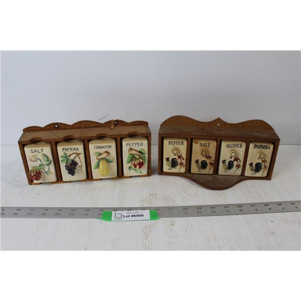 (2) Spice Racks With (4) Shakers