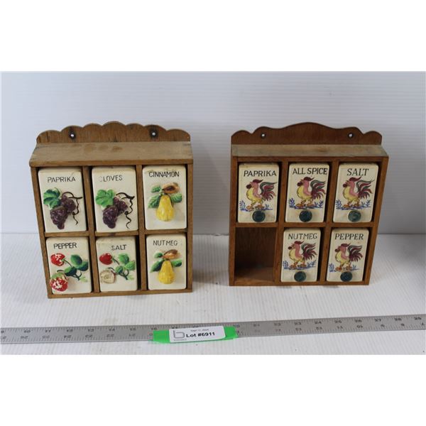 (2) Spice Racks With (6) Shakers - One Missing