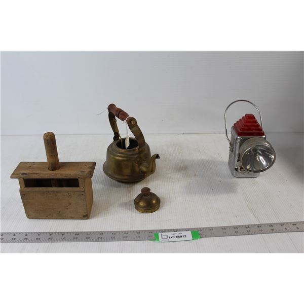 Flashlight, Copper Kettle, Butter Mold