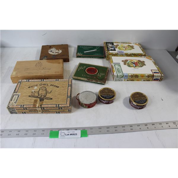 (3) Tobacco Tins, (7) Cigarette Boxes