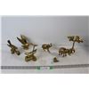 Image 1 : (7) Brass Animal Decorations - Birds, Elephants, Goose, Frog