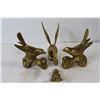 Image 3 : (7) Brass Animal Decorations - Birds, Elephants, Goose, Frog
