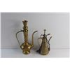 Image 4 : Assorted Brass Metal Decorations, Ash Tray and (2) Pitchers
