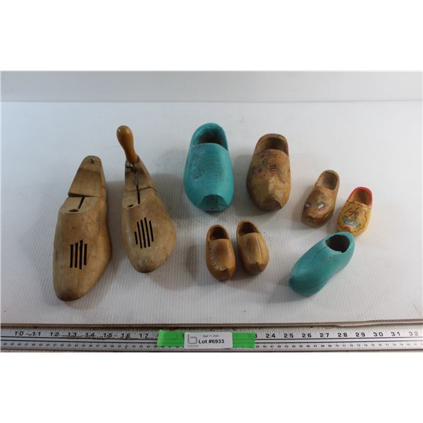 (2) Cobblers and Assorted Wooden Decorative Boots