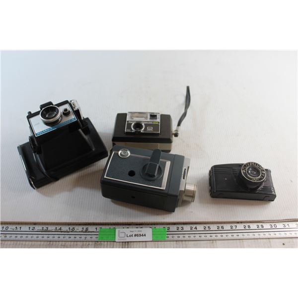(4) Assorted Vintage Cameras - Kodak, Polaroid and Keystone