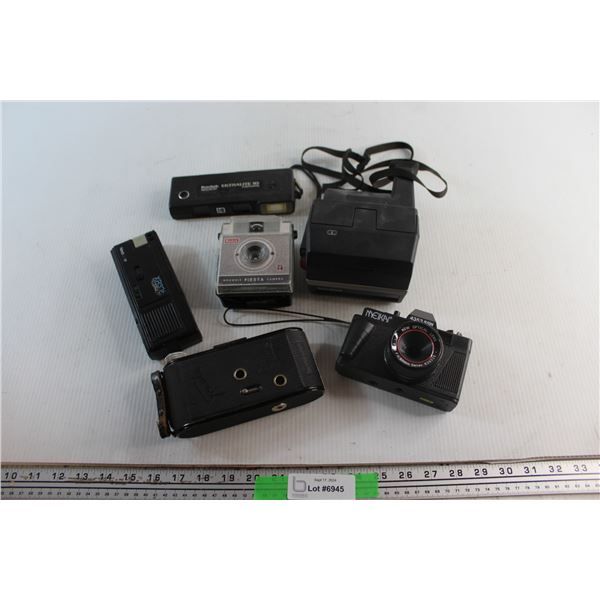 (6) Assorted Vintage Cameras - Polaroid, Kodak and Meikai - Tested