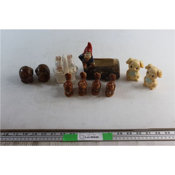 (5) Assorted Salt & Pepper Shakers