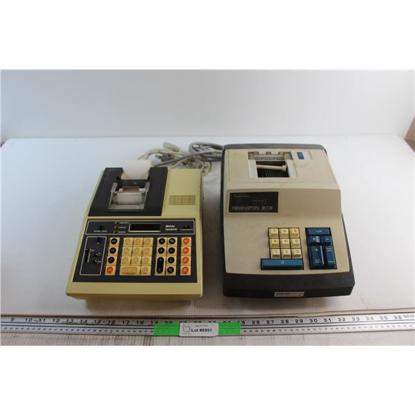(2) Vintage Adding Machines - Miida 1202PD and Remington 208, Untested