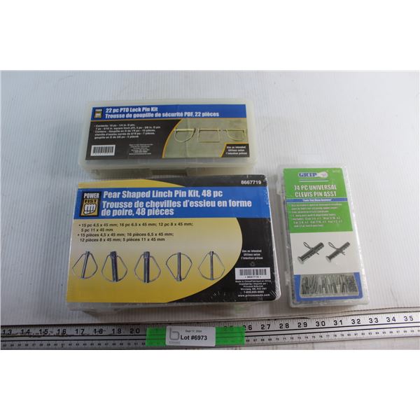 Power Fist Pear Shaped Linch Pin & PTO Lock Pin Kits and 74pc Universal Clevis Pin Asst