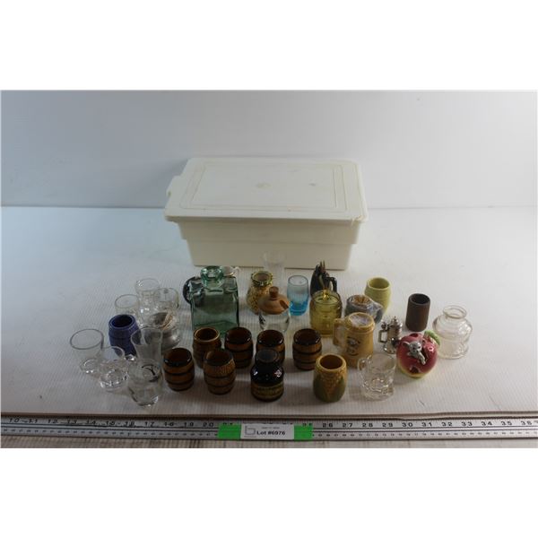 Assorted Toothpick Holders, Shot Glasses and Container