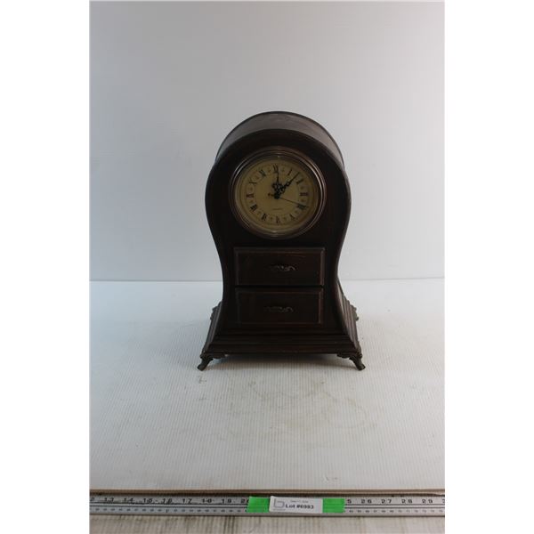 Metal Wooden Quartz Clock - Untested