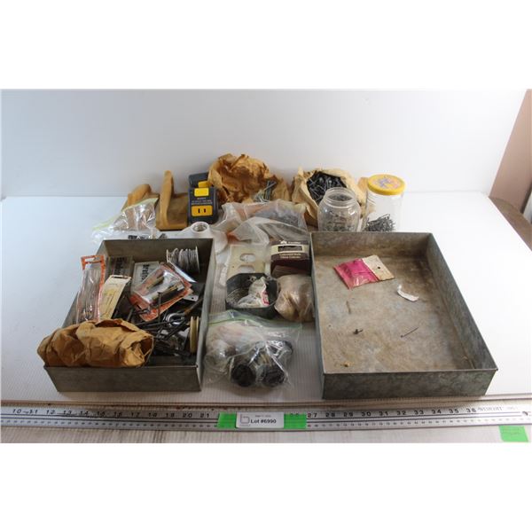 (2) Galvanized Trays, (2) Sony AC Outlet 120V, Hammer Head and Assorted Hardware