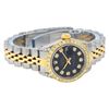 Image 3 : Rolex Ladies Quickset Two Tone Black Diamond Lugs Datejust Wristwatch 26MM