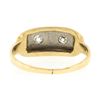 Image 6 : Antique Edwardian 14k TT Gold 0.20 ctw Old European Dual Diamond Etched Band Rin