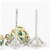 Image 6 : 14k Gold 3.31 ctw GIA Pear Emerald Bezel Old European Diamond Drop Dangle Earrin