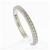 Image 7 : Antique Art Deco 18k White Gold Engraved Wheat Work Eternity Wedding Band Ring