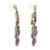 Image 3 : 18k Two Tone Gold 17.48 ctw GIA Pear Ruby & Diamond Large Drop Chandelier Earrin