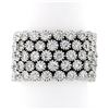 Image 1 : Wide 18K White Gold 2.72 ctw Diamond Flexible Milgrain Honeycomb Cluster Band Ri