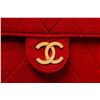 Image 5 : Chanel Red Quilted Fabric Single Flap Bag
