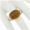 Image 3 : 18K Gold Oval Half Bezel Rutilated Quartz Solitaire Brushed Finish Cocktail Ring