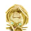 Image 5 : Vintage Ruth Satsky 18K Gold Emerald Tourmaline Diamond Textured Lion Brooch Pin