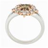 Image 9 : NEW Plat 14k Gold GIA Fancy Yellow Brown Solitaire w/ Marquise Diamond Halo Ring