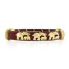 Image 1 : Cassetti 18k Gold Red Enamel Baby & Adult Elephants Hinged Open Bangle Bracelet