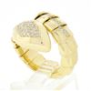 Image 9 : 18k Yellow Gold 0.50 ctw Round Diamond Hand Made Snake Serpent Wrap Statement Ri