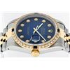 Image 4 : Rolex Mens Two Tone Blue Vignette Diamond & Sapphire Datejust Wristwatch 36MM