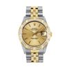Image 2 : Rolex Mens Two Tone Champagne Index Dial 18K Yellow Gold Pyramid Diamond Bezel W