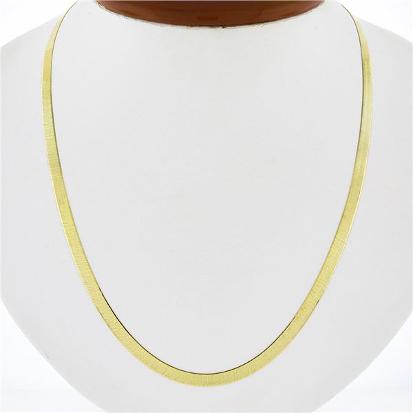 NEW 14k Yellow Gold 4mm 18" Polished Fancy Flat Herringbone Link Chain Necklace