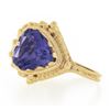Image 6 : Vintage Victorian Revival 14k Gold Dual Amethyst Bead Work Twin Heart Dome Ring