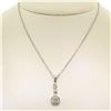 Image 2 : NEW 14k White Gold 16" 0.67 ctw 3 Round Brilliant Diamond Dangle Pendant Necklac